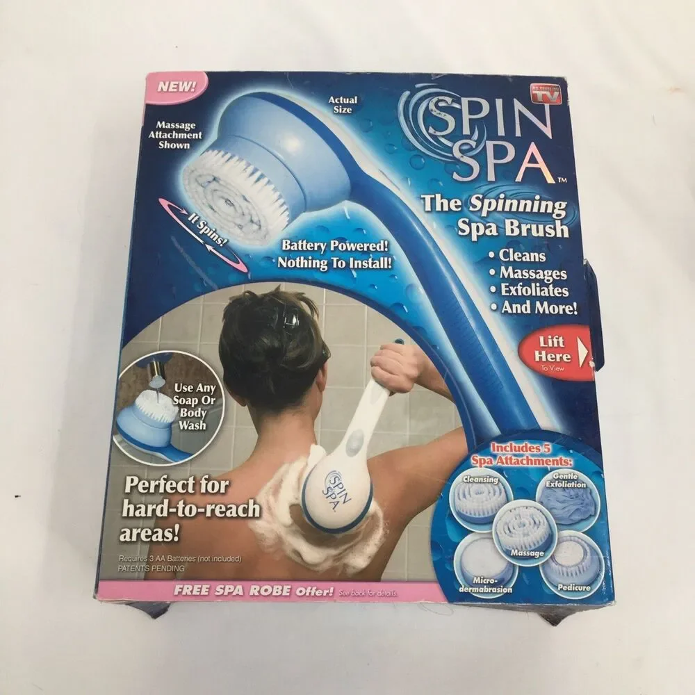 Spin Spa Spinning Spa Body Brush w/5 Attachments -As Seen on TV